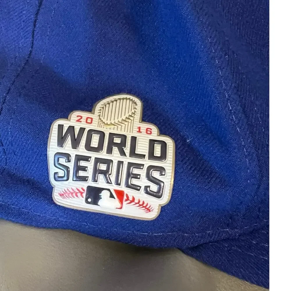 New Era 59Fifty Chicago Cubs 2016 World Series Fitted Baseball Cap Sz 7 3/8
